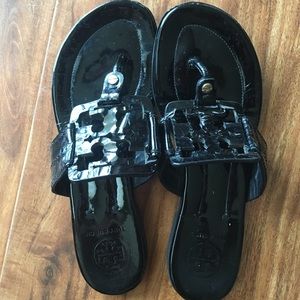 Tory Burch black logo sandals